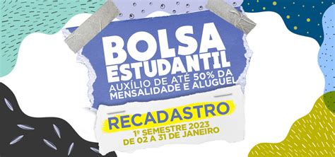 Programa Bolsa Estudantil abre recadastro a partir do dia.